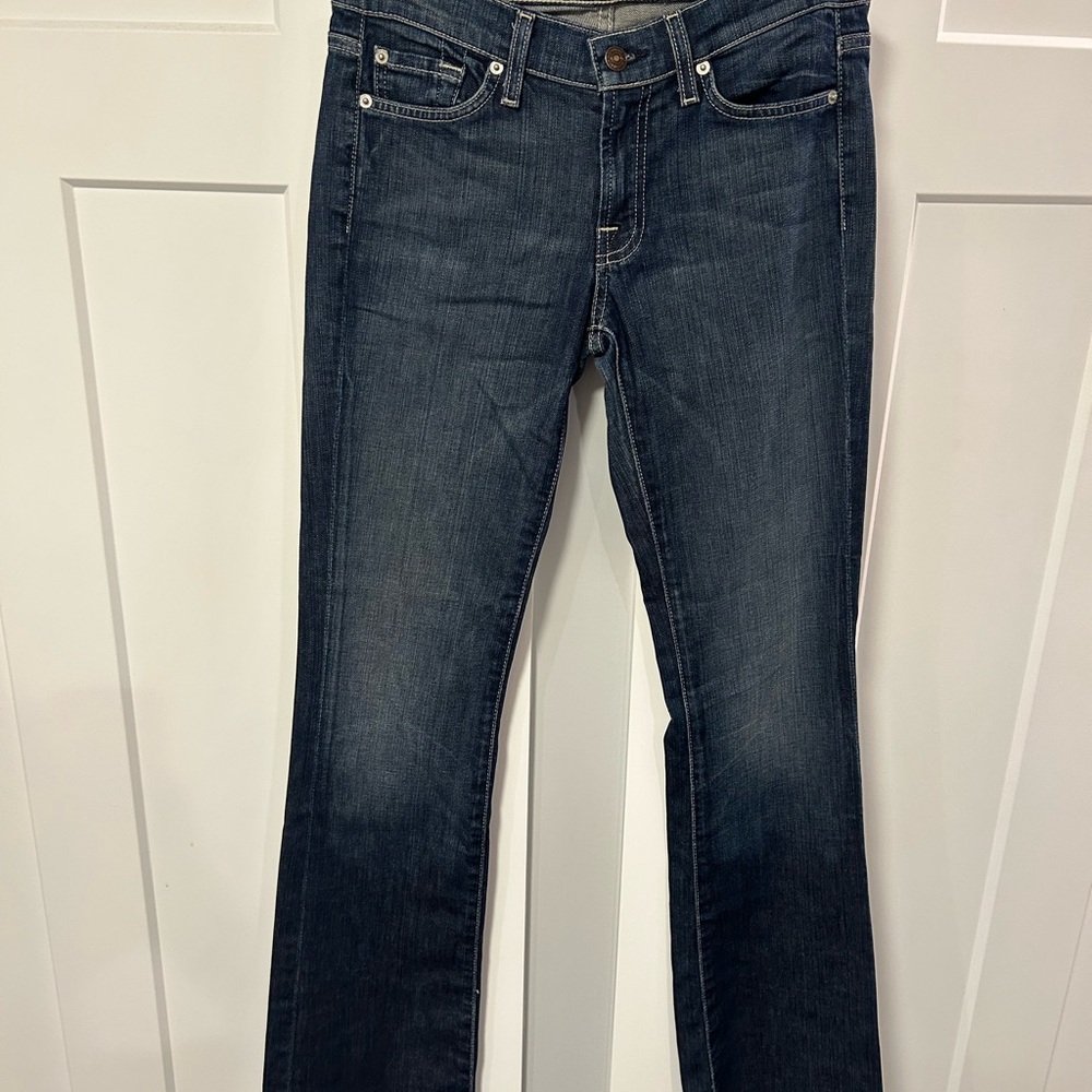 7 For All Mankind Dark Blue Straight Leg Jeans